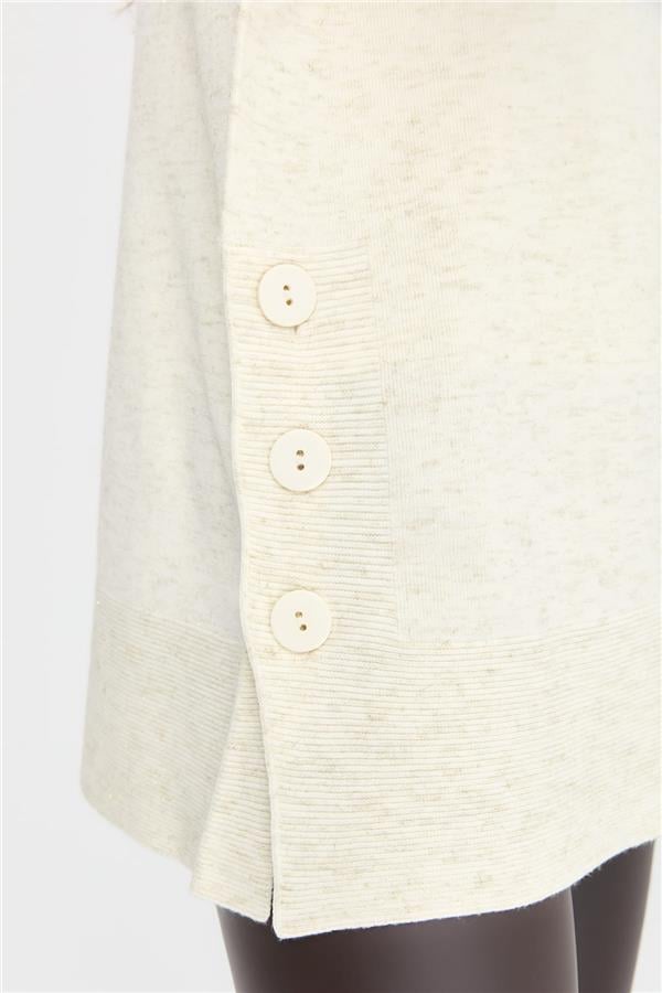 Kadın Tam Balıkçı Yaka Dikişsiz Kazak Kemik