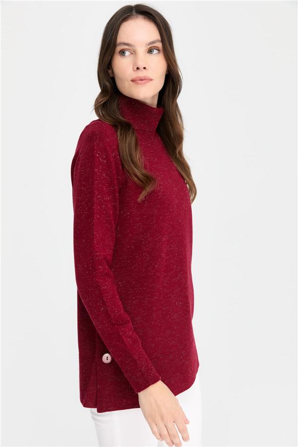 Kadın Tam Balıkçı Yaka Dikişsiz Kazak V.Çürüğü