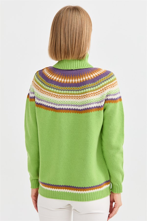 Женская шерстяная водолазка Светло-сливово-зеленый