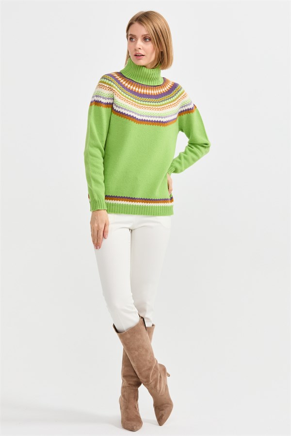 Женская шерстяная водолазка Светло-сливово-зеленый