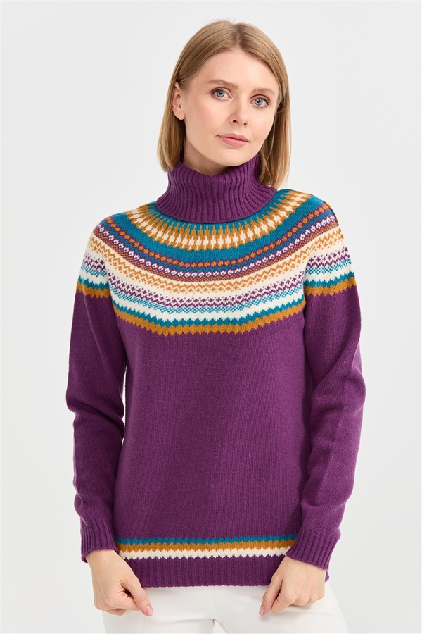 Женская шерстяная водолазка ПУРПУРНЫЙ