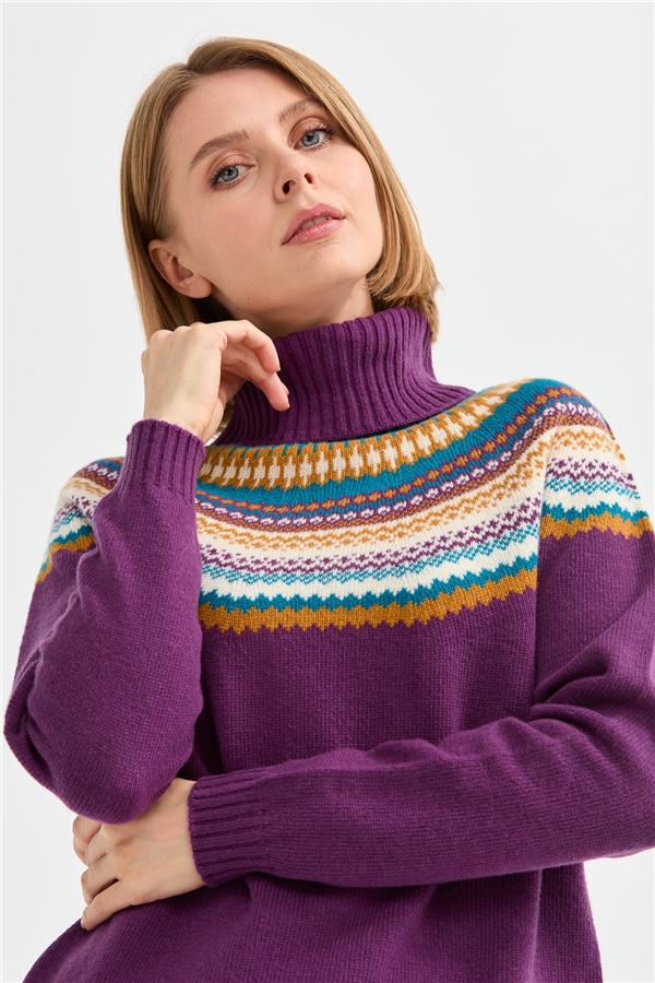 Женская шерстяная водолазка ПУРПУРНЫЙ