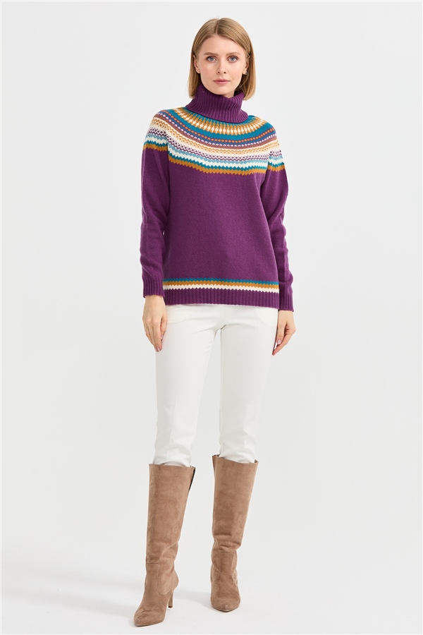 Женская шерстяная водолазка ПУРПУРНЫЙ