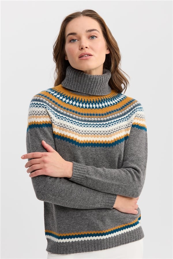 Женская шерстяная водолазка дымчатая  