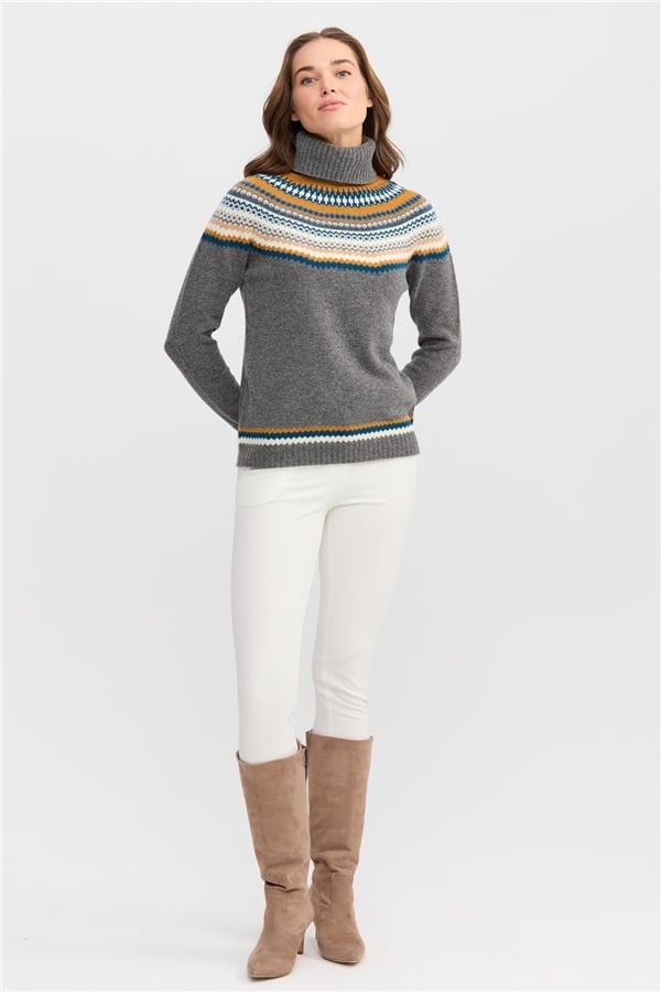 Женская шерстяная водолазка дымчатая  