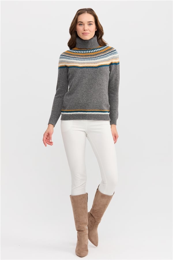 Женская шерстяная водолазка дымчатая  