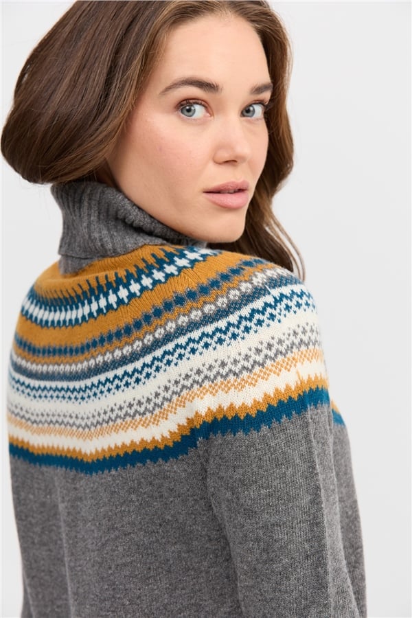 Женская шерстяная водолазка дымчатая  