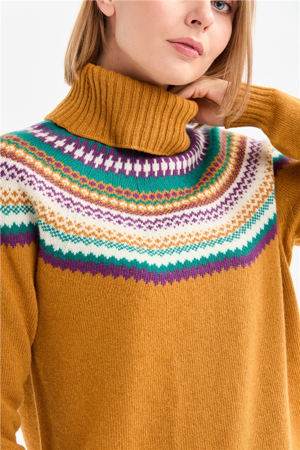 Женская шерстяная водолазка Горчица