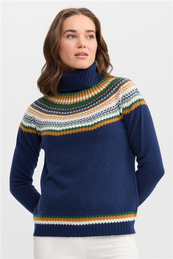 Womens Turtleneck Wool Sweater