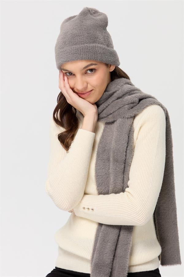 Kadın Triko Afrodit Bere Gri