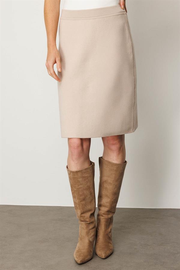 Kadın Triko Düz Basic Etek Bej