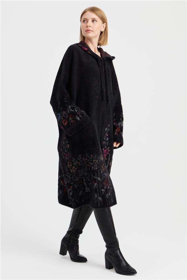 Женский трикотаж Пончо с рисунком полевых цветов