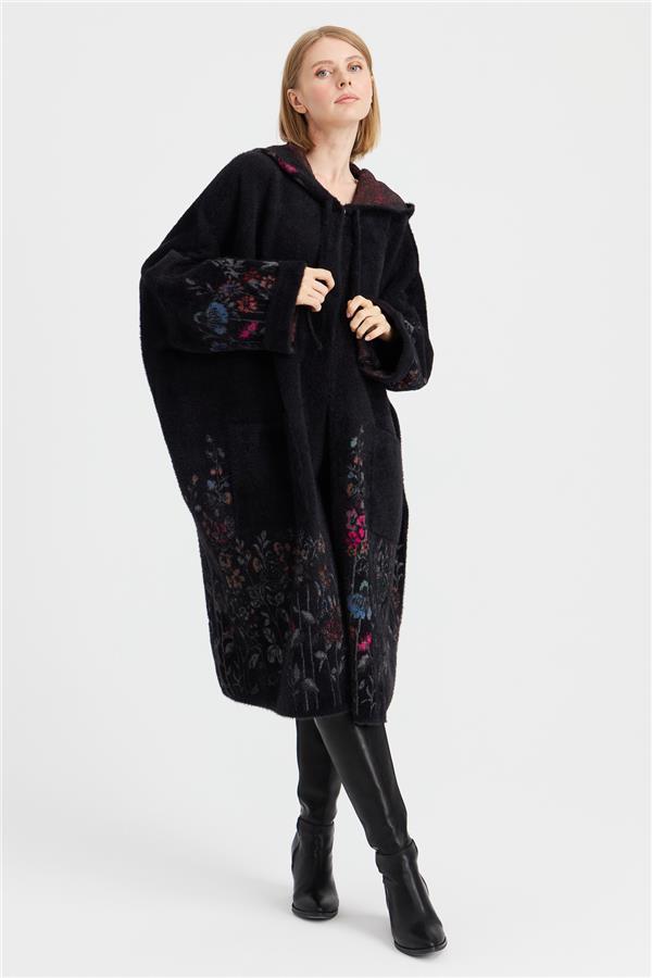 Женский трикотаж Пончо с рисунком полевых цветов