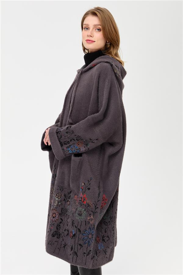 Женский трикотаж Пончо с рисунком полевых цветов