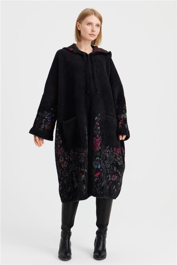 Женский трикотаж Пончо с рисунком полевых цветов