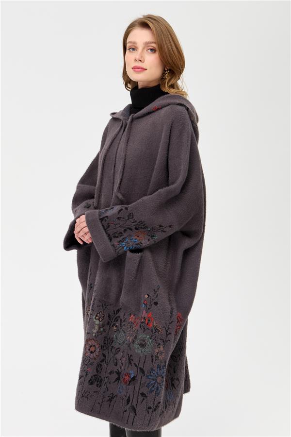 Женский трикотаж Пончо с рисунком полевых цветов