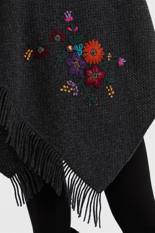 Женский трикотаж Латунная вязаная шерстяная шаль с вышивкой