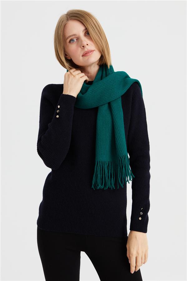 Женский трикотаж, одноцветный шерстяной шарф с кисточками