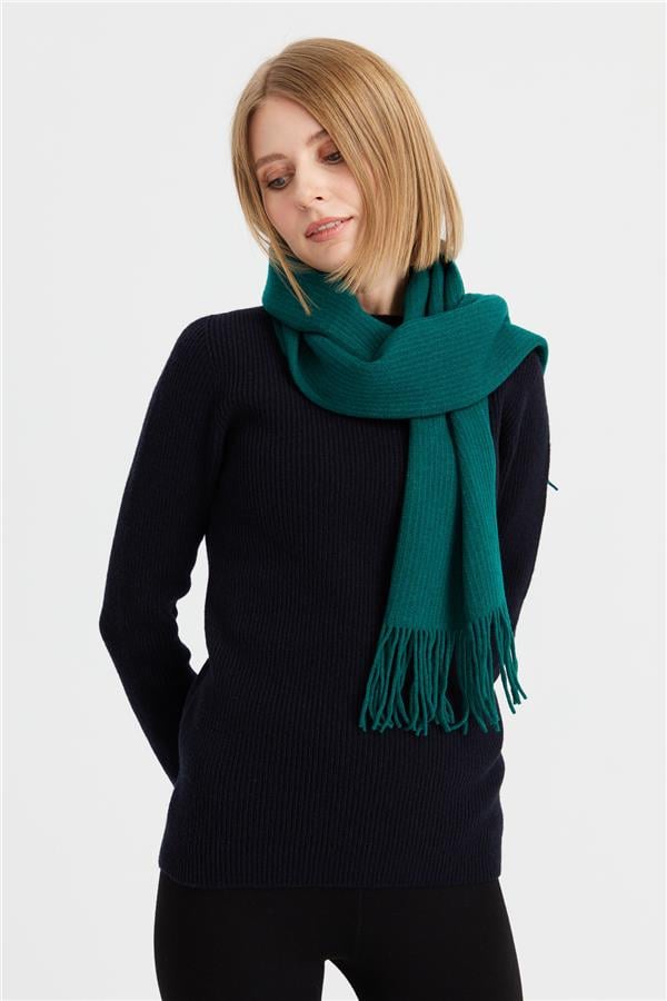 Женский трикотаж, одноцветный шерстяной шарф с кисточками