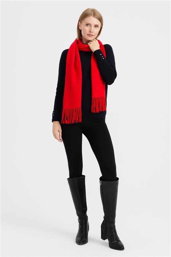 Женский трикотаж, одноцветный шерстяной шарф с кисточками