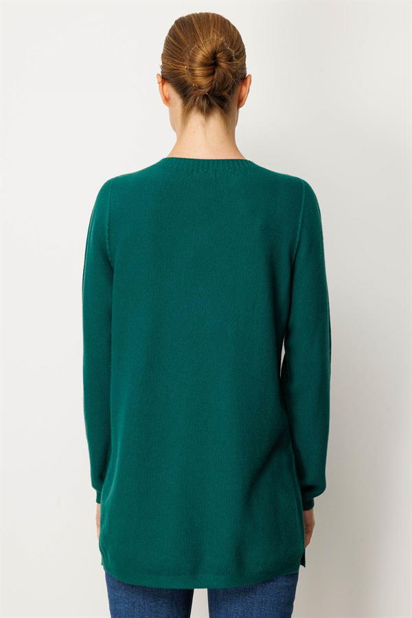 Kadın Triko Yanı Yırtmaçlı Pirinç Örgü Bluz Ö.Başı