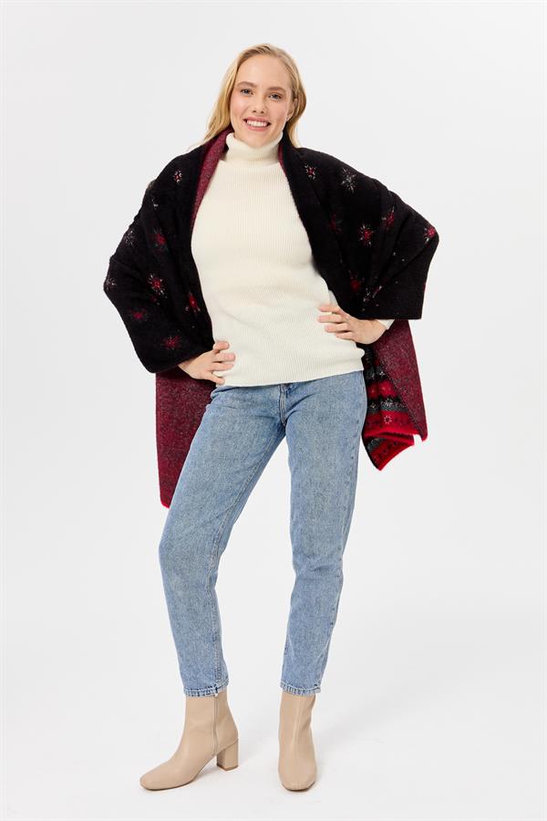 Женская новогодняя шаль с узором