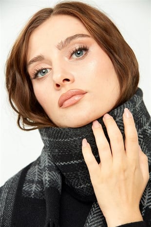 Женский шерстяной шарф черный