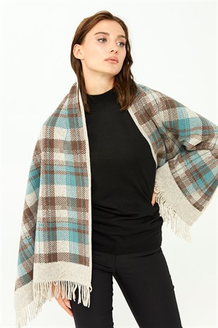 Шаль женская шерстяная  бежевого цвета