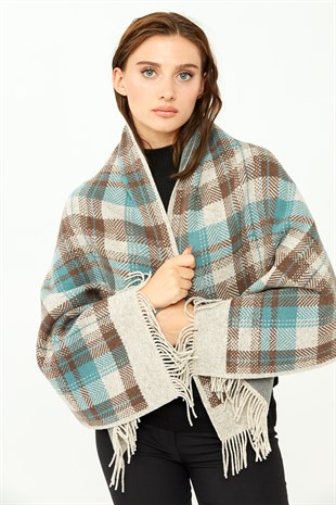 Шаль женская шерстяная  бежевого цвета