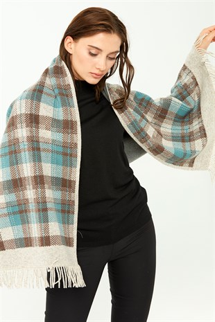 Шаль женская шерстяная  бежевого цвета