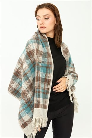 Шаль женская шерстяная  бежевого цвета