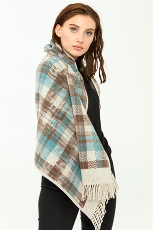 Шаль женская шерстяная  бежевого цвета