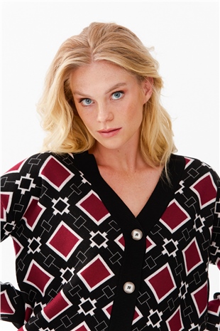 Женский жакет в клетку с V-образным вырезом, черный