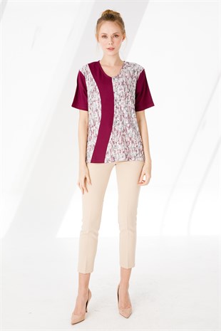 Womens Blouse Damson Color