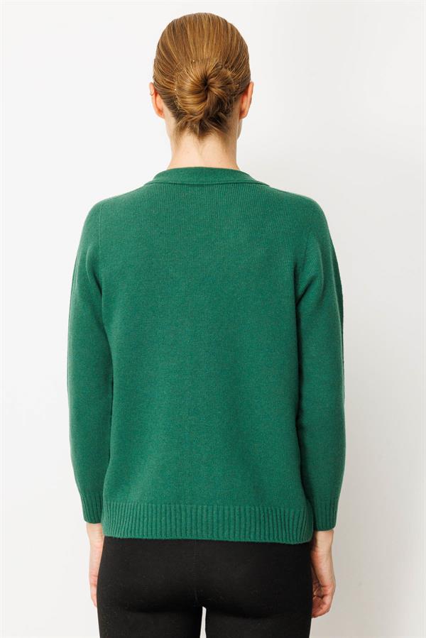 Kadın V Yaka Kısa Yün Hırka Ö.Başı