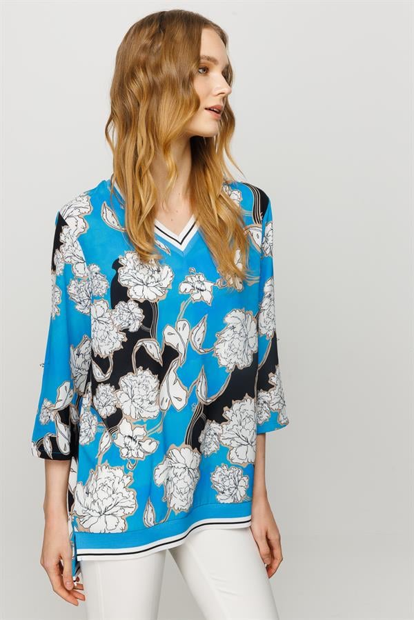 Womens V-Neck Blouse S.Blue