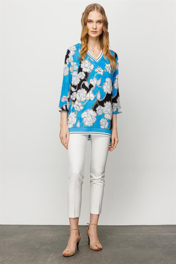 Womens V-Neck Blouse S.Blue