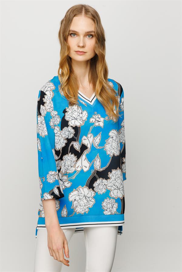 Womens V-Neck Blouse S.Blue