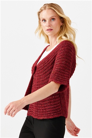 Женский короткий жилет на одной пуговице с v-образным вырезом, красный