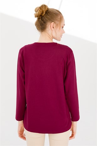 Womens Blouse Damson Color