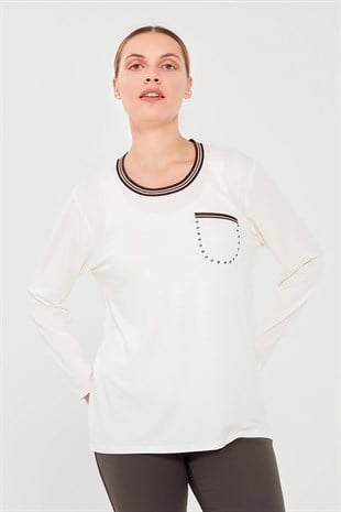 Женский хлопковый топ цвета кости