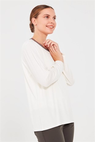 Женский хлопковый топ цвета кости