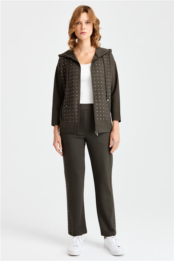 Женские спортивные брюки с камнями по бокам