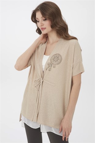 Женский летний жакет золотистого цвета