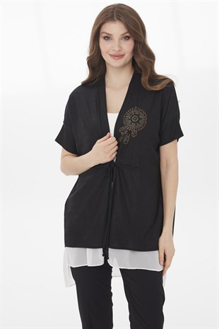 Женский летний жакет черного цвета