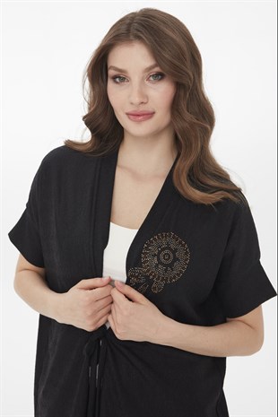 Женский летний жакет черного цвета