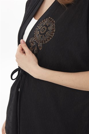 Женский летний жакет черного цвета