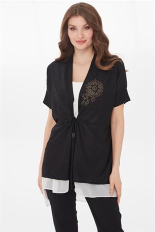 Женский летний жакет черного цвета