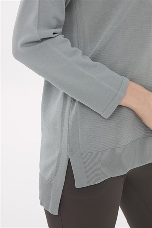 Женская трикотажная лентяя блуза мятного цвета