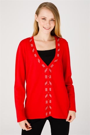 Женский трикотаж Кардиган красный
